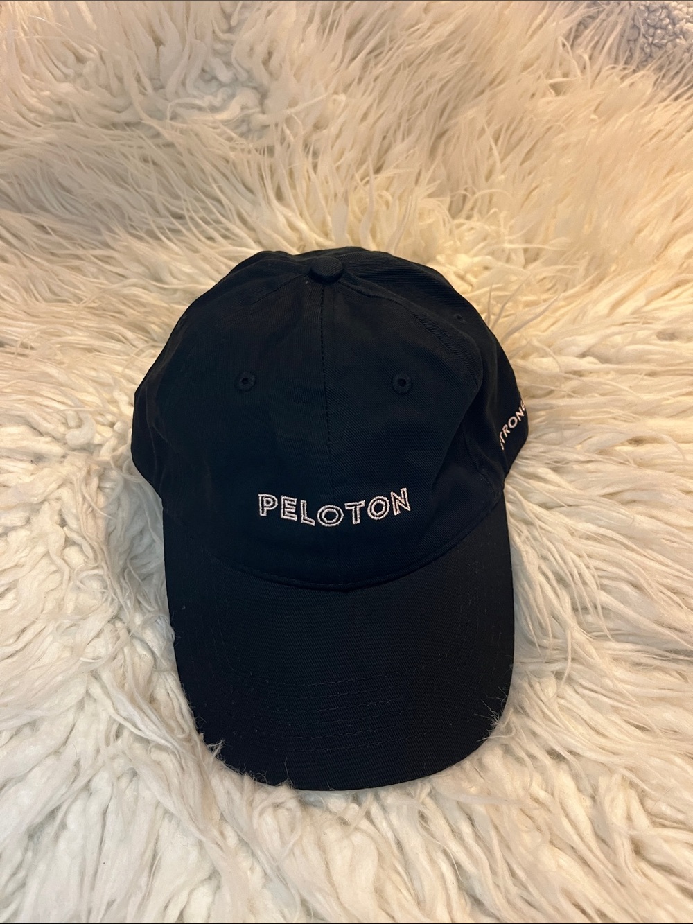 NWT Peloton “Strong” Black Baseball Hat with White Logo size OS